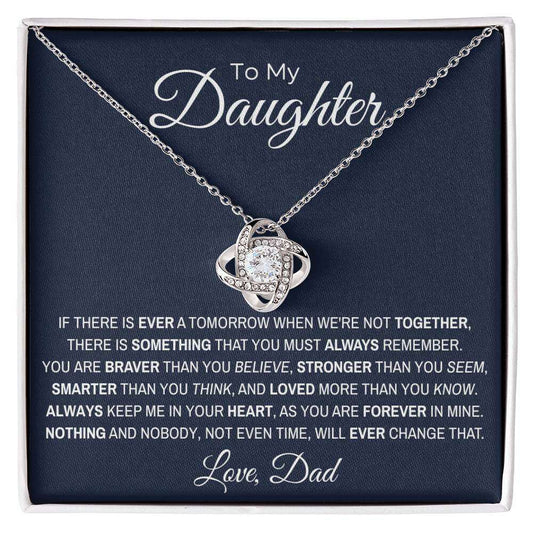 Give Love Gifts: Dad to Daughter - Loved - Love Knot Gift Set: 14K White / Two-Tone Standard