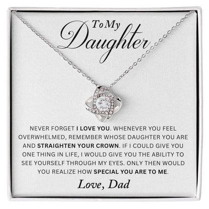 Give Love Gifts: Dad to Daughter - I Love You - Love Knot Gift Set: 14K White / Two-Tone Standard