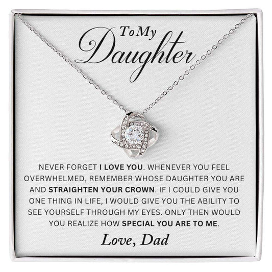 Give Love Gifts: Dad to Daughter - I Love You - Love Knot Gift Set: 14K White / Two-Tone Standard