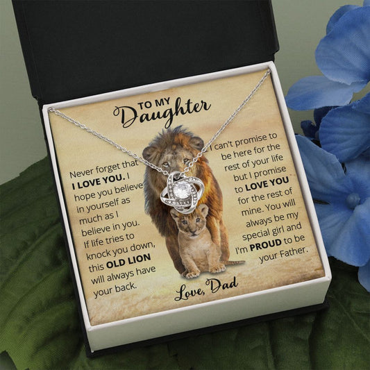 Dad to Daughter - Old Lion - Love Knot Necklace