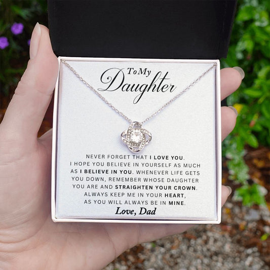 Dad to Daughter - Never Forget - Love Knot Necklace