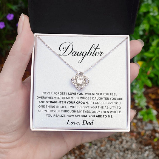 Dad to Daughter - I Love You - Love Knot Necklace