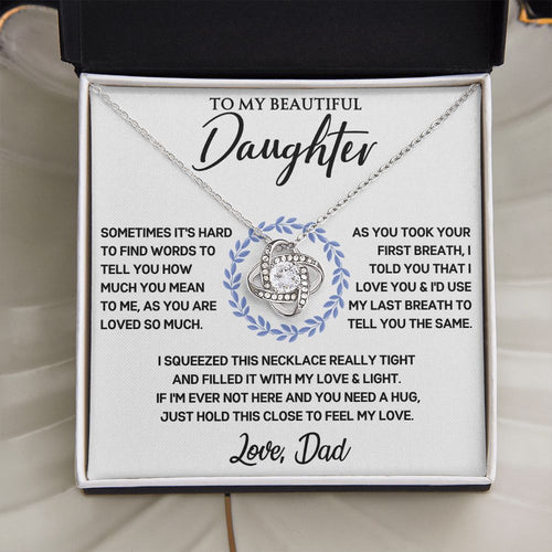 Dad to Daughter - First Breath - Love Knot Necklace