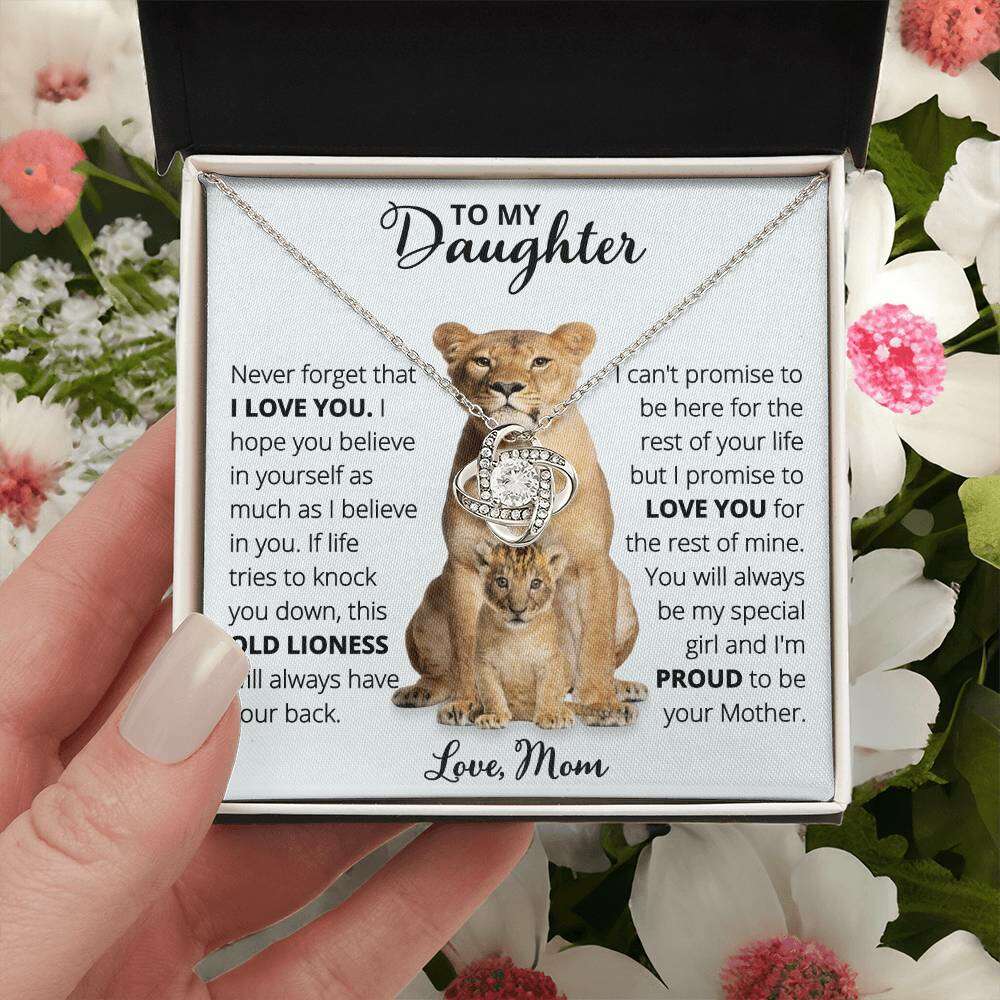 Give Love Gifts: Mom to Daughter - Believe - Love Knot Gift Set