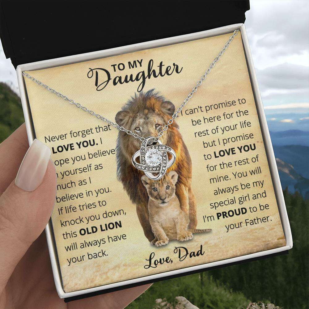 Give Love Gifts: Dad to Daughter - Old Lion - Love Knot Gift Set