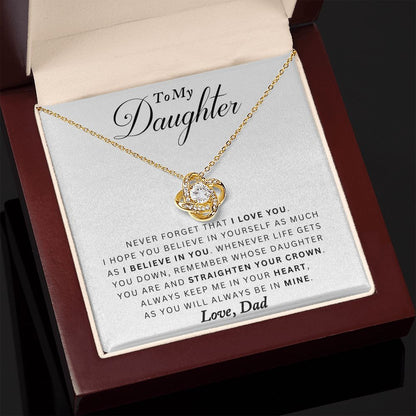 Dad to Daughter - Never Forget - Love Knot Necklace