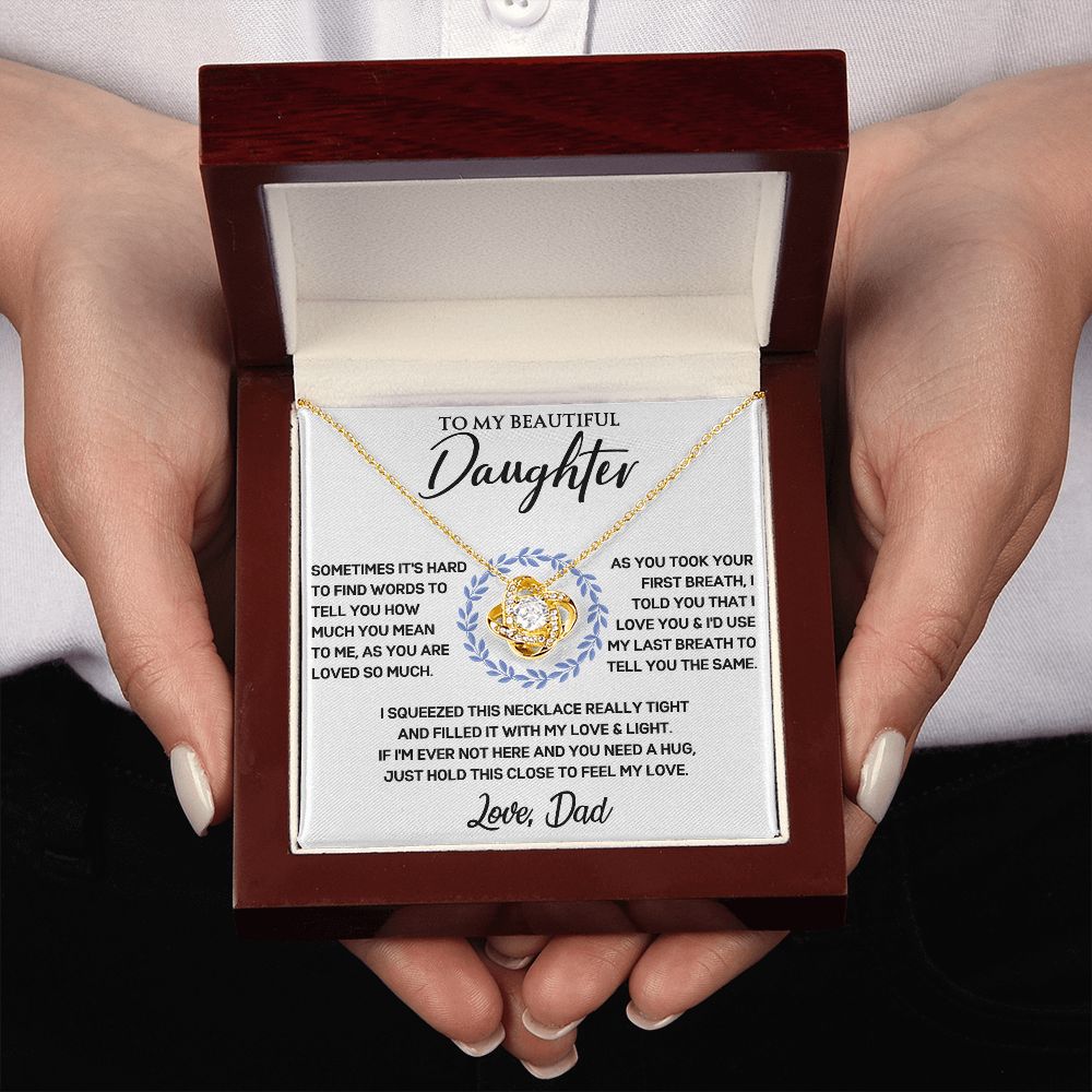 Dad to Daughter - First Breath - Love Knot Necklace