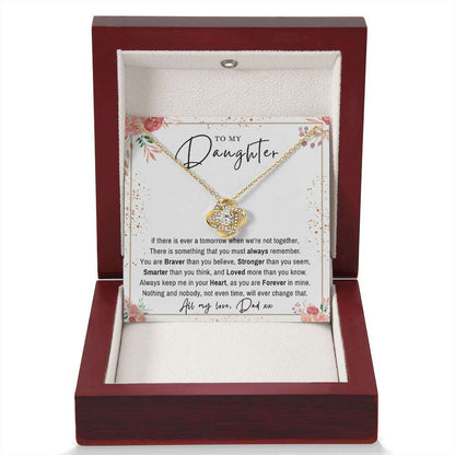 Give Love Gifts: Dad to Daughter - Remember - Love Knot Gift Set: 18K Yellow / Mahogany & LED Light