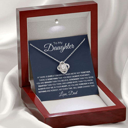 Give Love Gifts: Dad to Daughter - Loved - Love Knot Gift Set: 14K White / Mahogany & LED Light