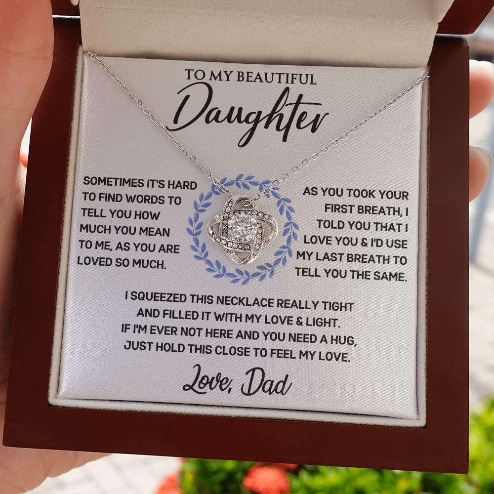 Give Love Gifts: Dad to Daughter - First Breath - Love Knot Gift Set