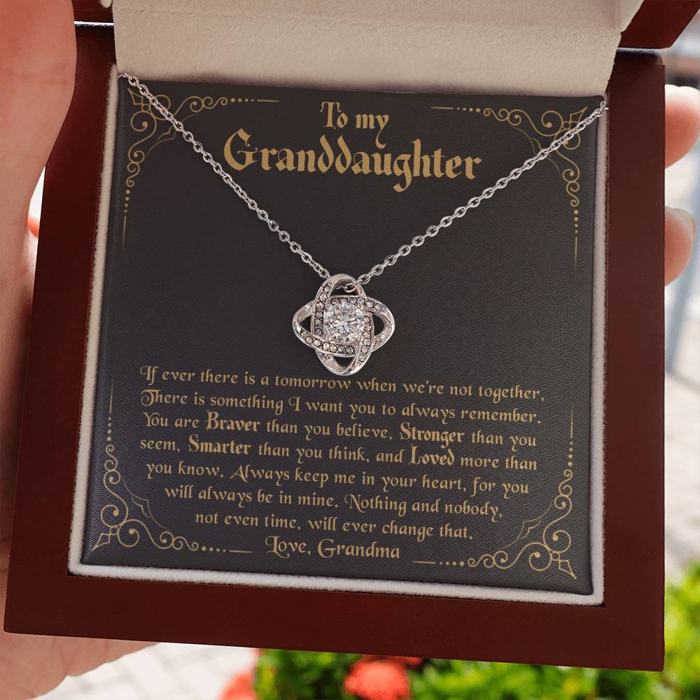 Granddaughter - Stronger - Love Knot Gift Set