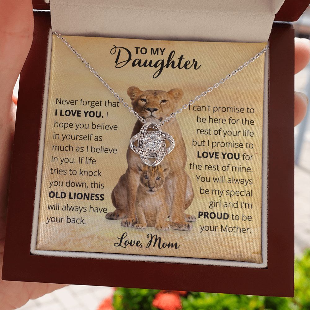 Mom to Daughter - Old Lioness - Love Knot Necklace