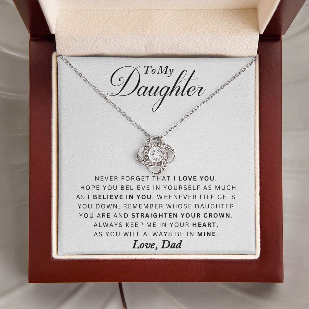 Dad to Daughter - Never Forget - Love Knot Necklace