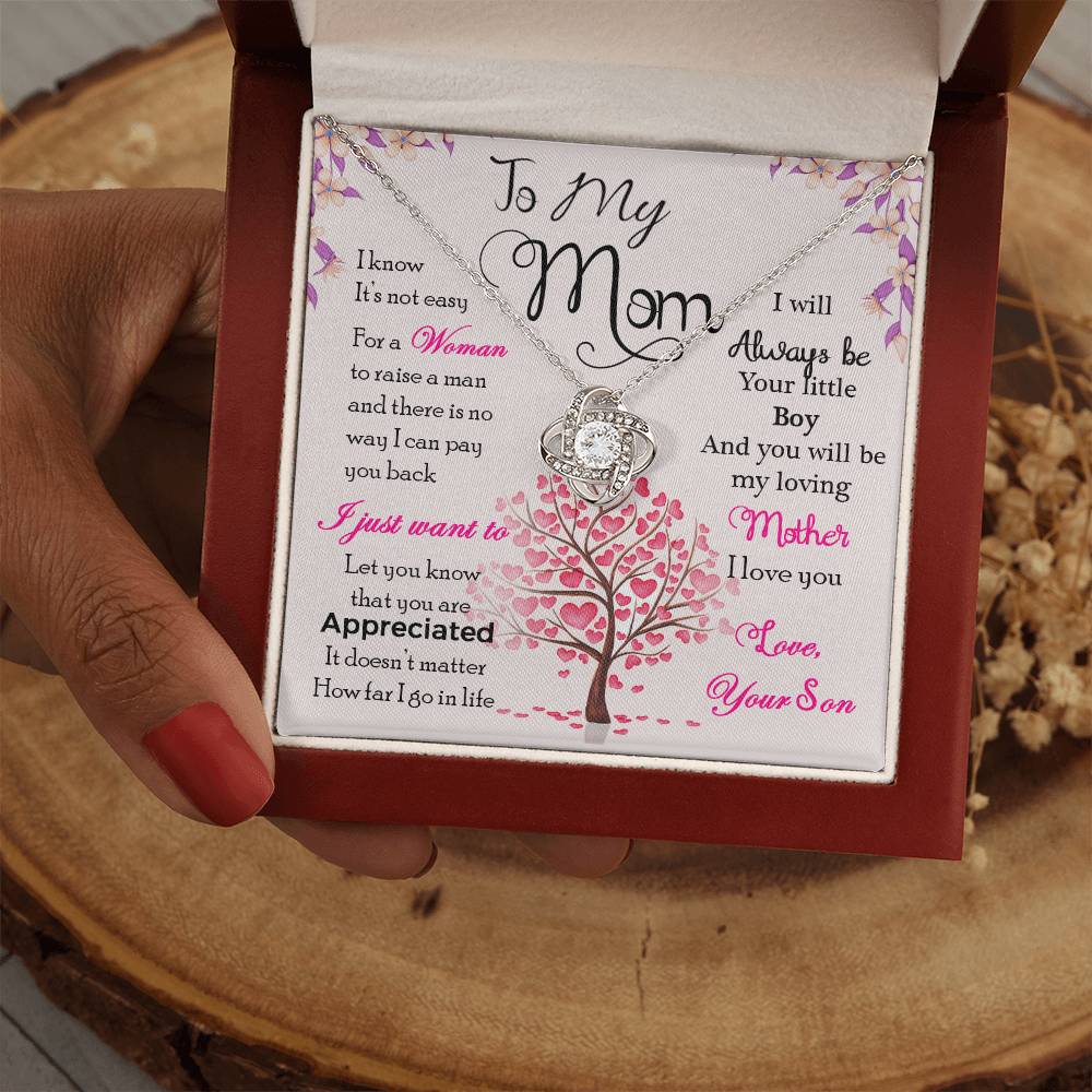 Give Love Gifts: To My Mom, I Know Its Not Easy: 14K White / Mahogany
