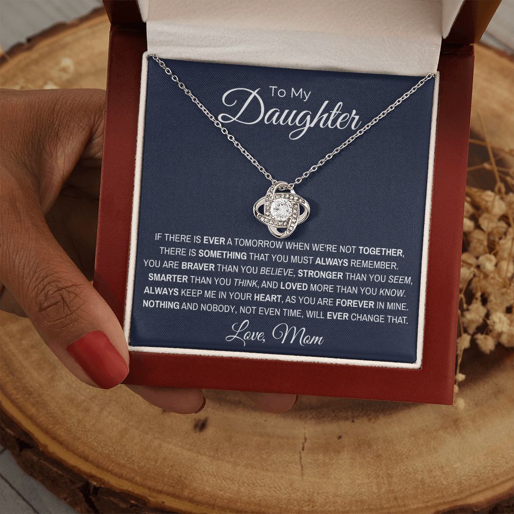 Mom to Daughter - Loved - Love Knot Necklace