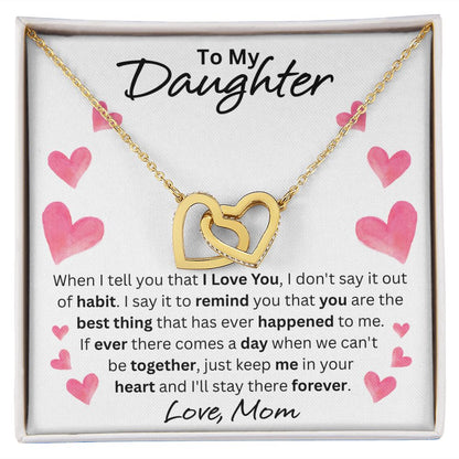 Mom to Daughter - Forever - Interlocking Hearts Necklace