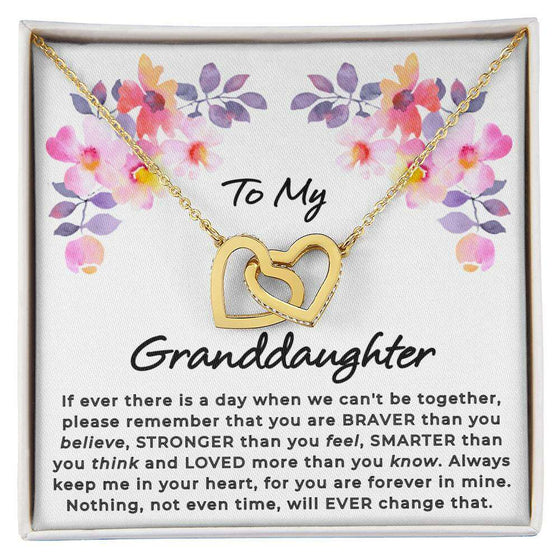 Give Love Gifts: Granddaughter - Loved - Interlocking Hearts Gift Set: 18K Yellow / Two-Tone Standard