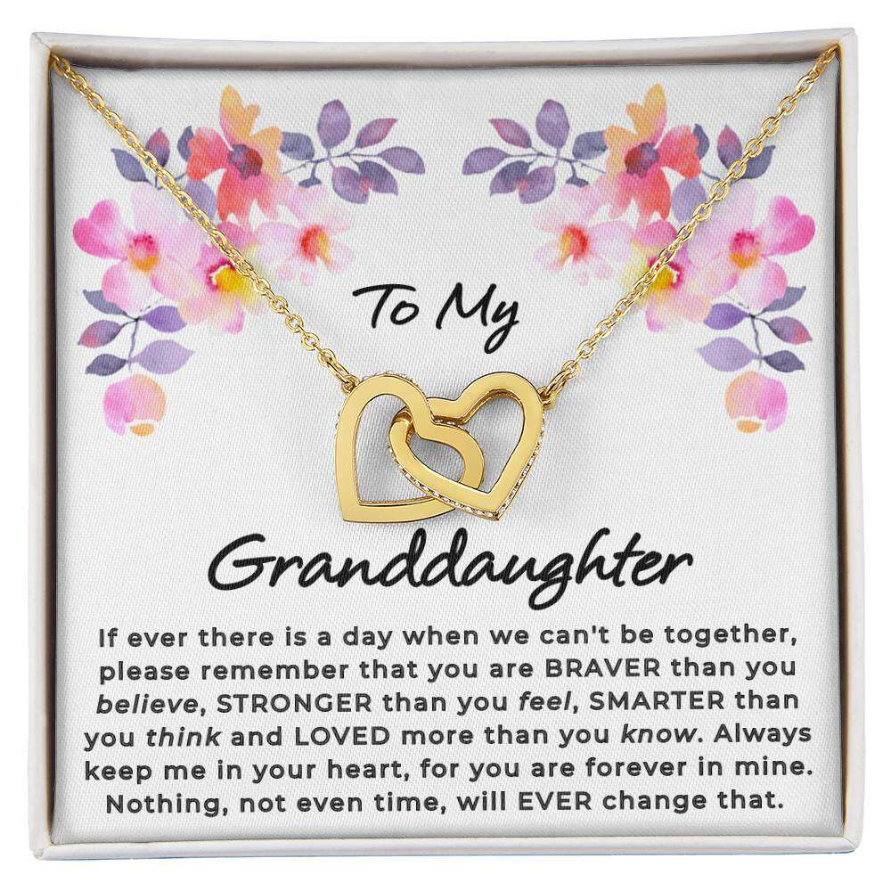 Give Love Gifts: Granddaughter - Loved - Interlocking Hearts Gift Set: 18K Yellow / Two-Tone Standard