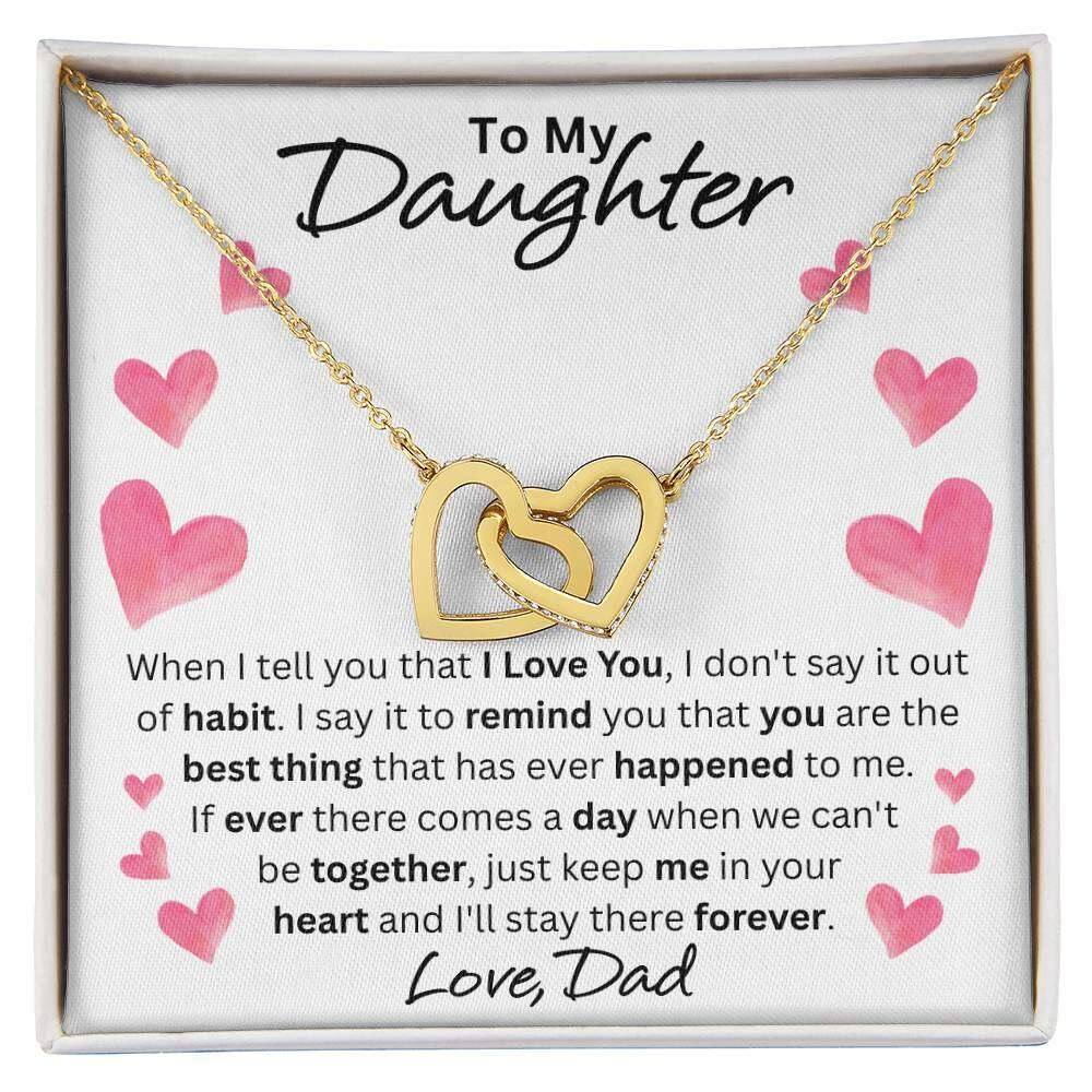 Give Love Gifts: Dad to Daughter - Forever - Interlocking Hearts Gift Set: 18K Yellow / Two-Tone Standard