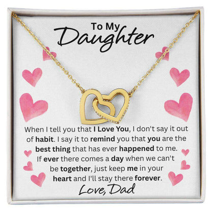 Give Love Gifts: Dad to Daughter - Forever - Interlocking Hearts Gift Set: 18K Yellow / Two-Tone Standard