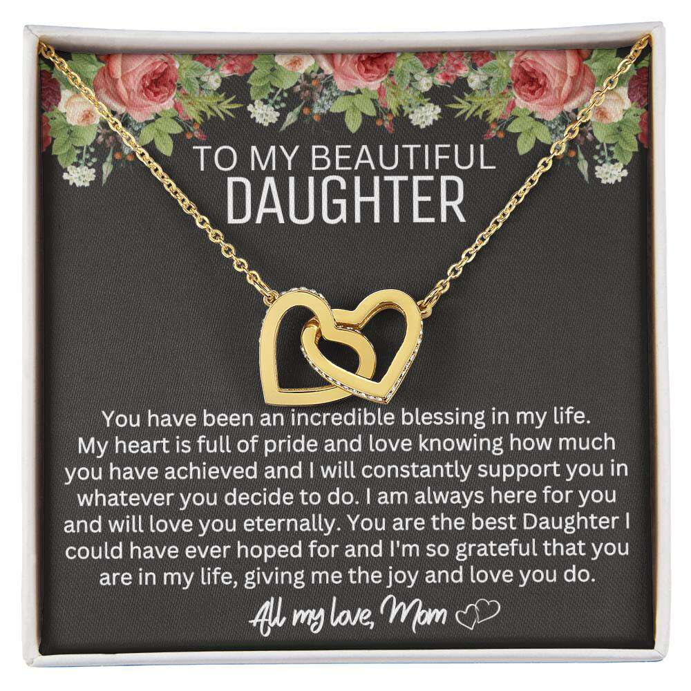 Give Love Gifts: Mom to Daughter - Blessing - Interlocking Hearts Gift Set: 18K Yellow / Two-Tone Standard