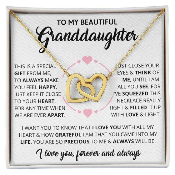 Give Love Gifts: Granddaughter - Forever - Interlocking Hearts Gift Set: 18K Yellow / Two-Tone Standard