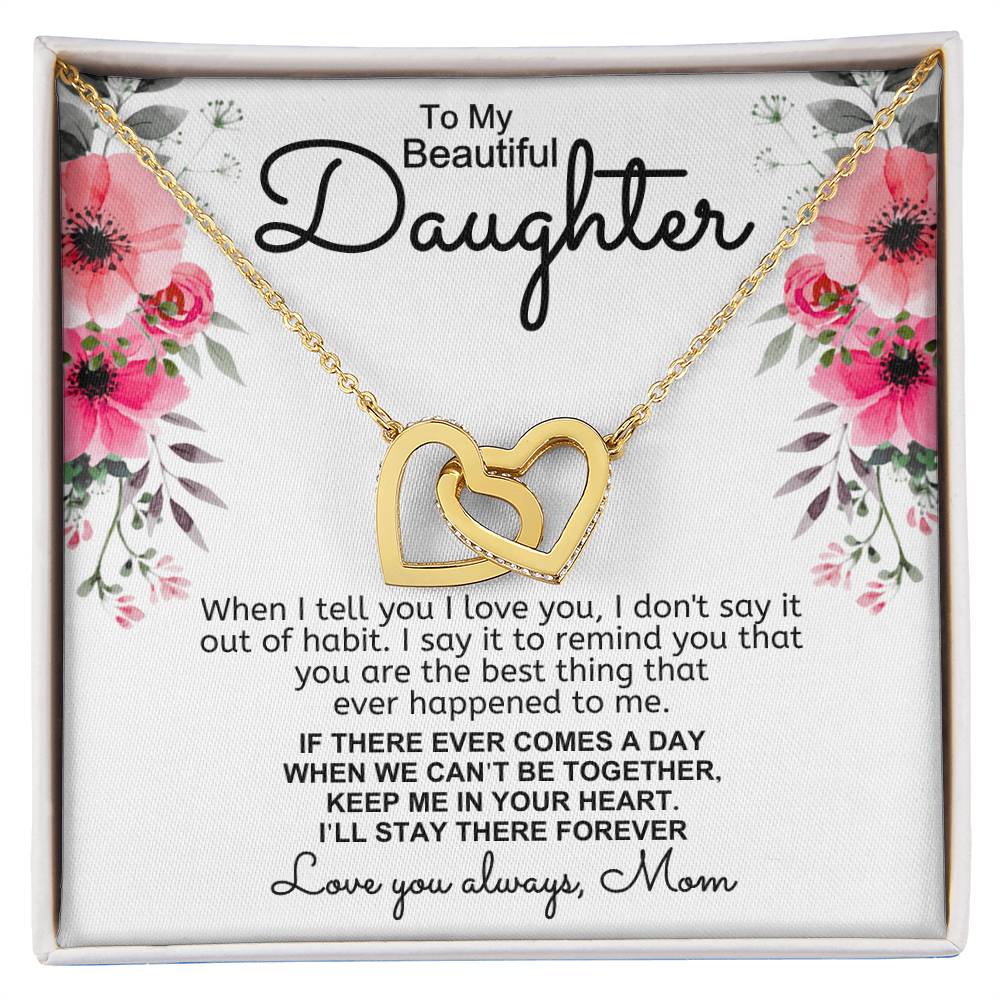 Give Love Gifts: Mom to Daughter - Tell You - Interlocking Hearts Gift Set: 18K Yellow / Two-Tone Standard