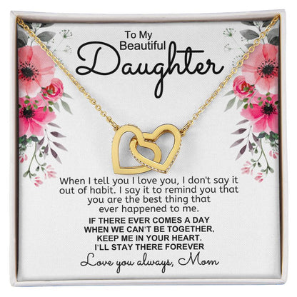 Give Love Gifts: Mom to Daughter - Tell You - Interlocking Hearts Gift Set: 18K Yellow / Two-Tone Standard