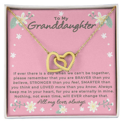 Give Love Gifts: Granddaughter - Remember - Interlocking Hearts Gift Set: 18K Yellow / Two-Tone Standard