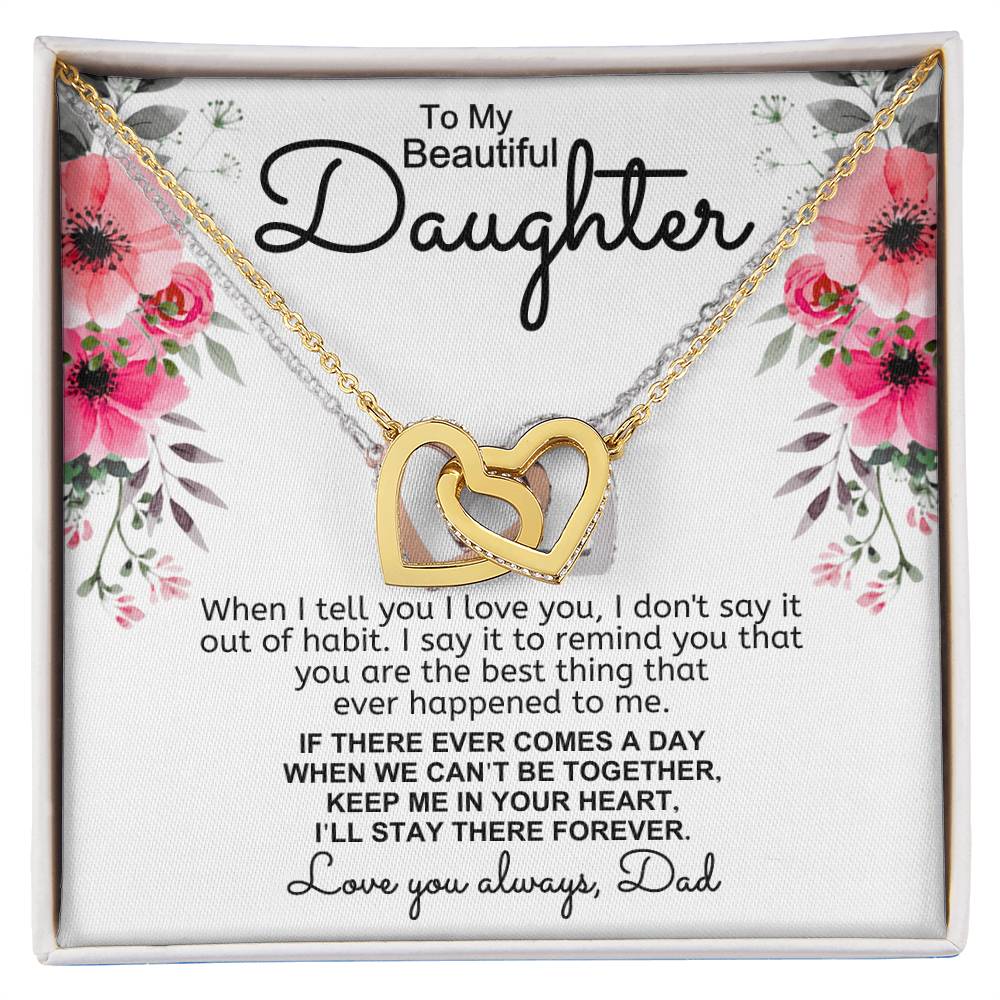 Dad to Daughter - Tell You - Interlocking Hearts Gift Set