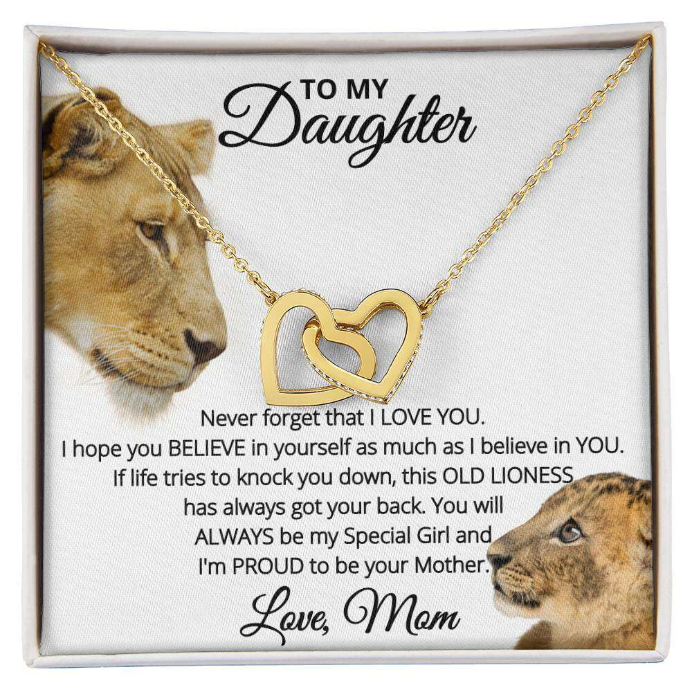 Give Love Gifts: Mom to Daughter - Proud - Interlocking Hearts Gift Set: 18K Yellow / Two-Tone Standard
