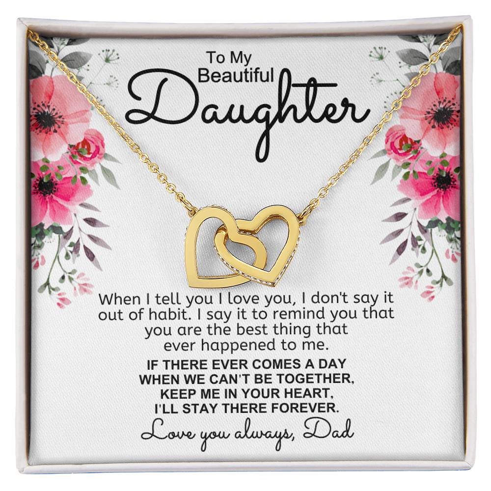 Dad to Daughter - Tell You - Interlocking Hearts Gift Set
