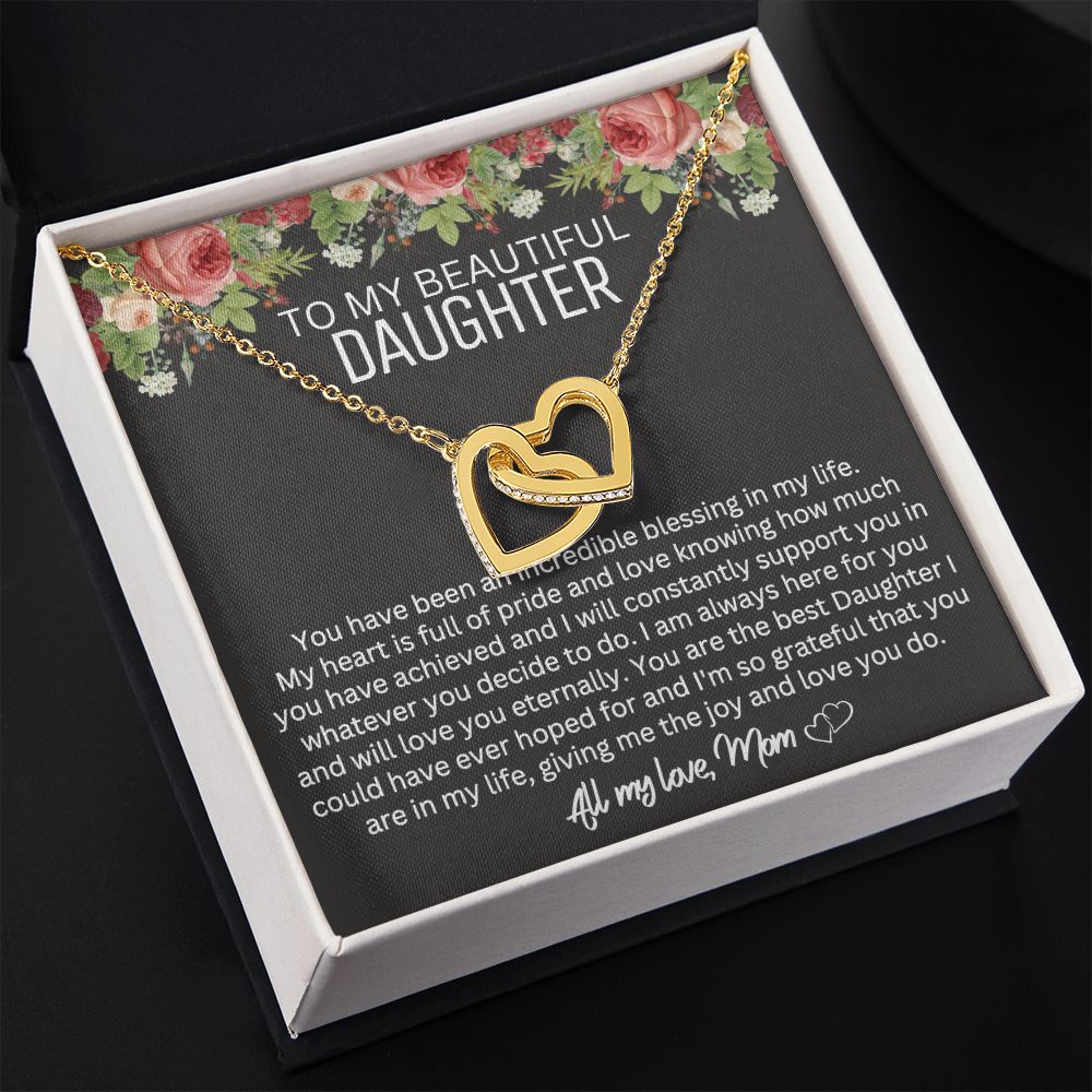 Mom to Daughter - Blessing - Interlocking Hearts Necklace
