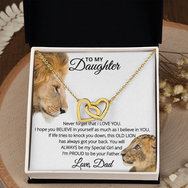 Dad to Daughter - Proud - Interlocking Hearts Necklace
