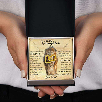 Give Love Gifts: Dad to Daughter - Old Lion - Interlocking Hearts Gift Set