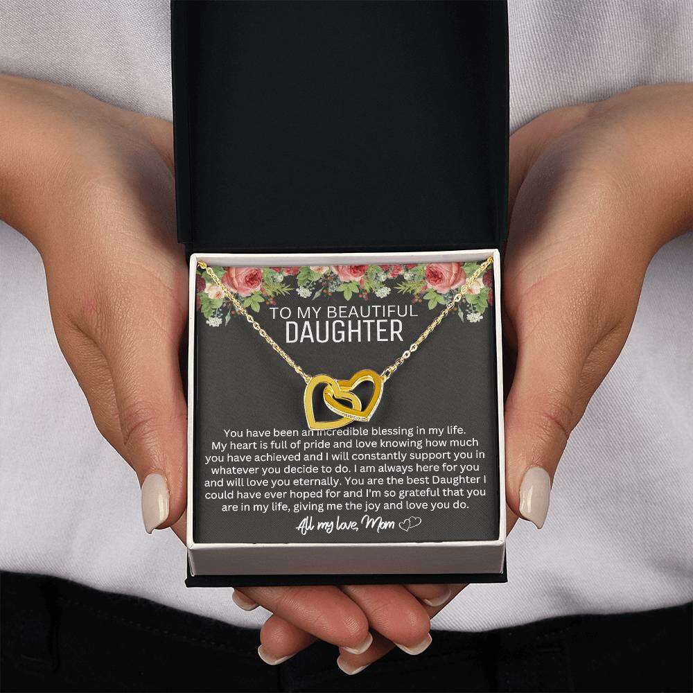 Give Love Gifts: Mom to Daughter - Blessing - Interlocking Hearts Gift Set