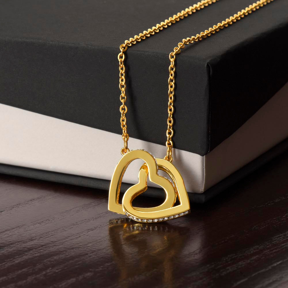 Dad to Daughter - Proud - Interlocking Hearts Necklace