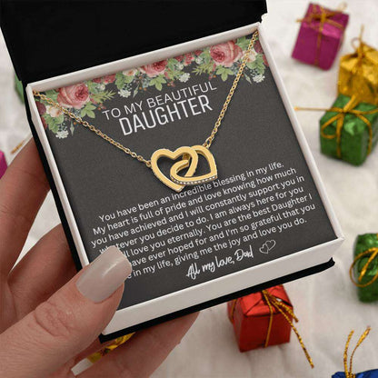 Give Love Gifts: Dad to Daughter - Blessing - Interlocking Hearts Gift Set