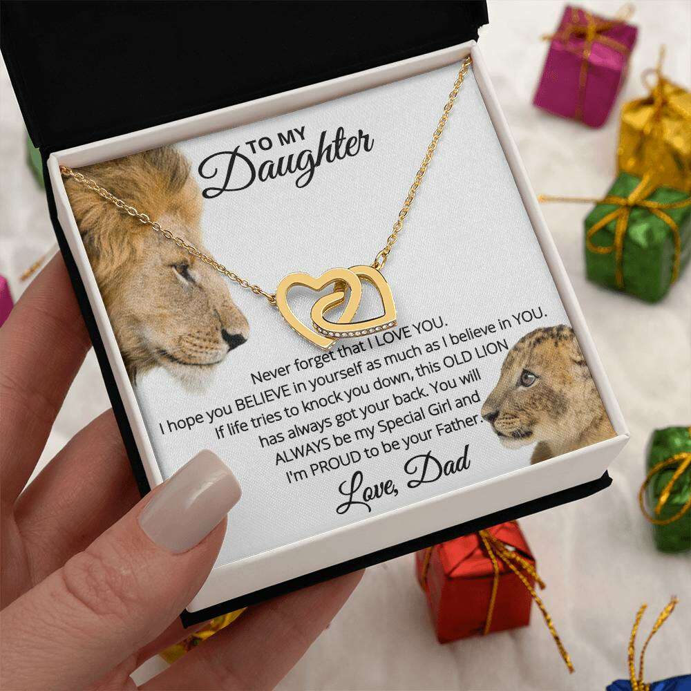 Give Love Gifts: Dad to Daughter - Proud - Interlocking Hearts Gift Set
