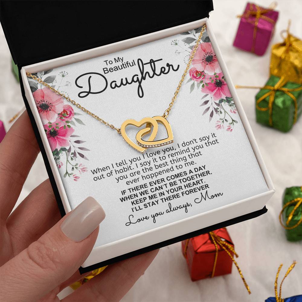 Give Love Gifts: Mom to Daughter - Tell You - Interlocking Hearts Gift Set