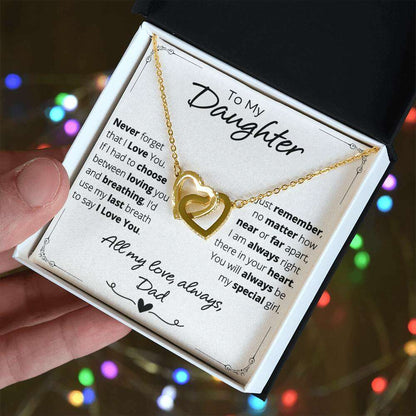 Give Love Gifts: Dad to Daughter - Last Breath - Interlocking Hearts Gift Set