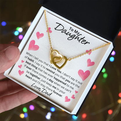 Dad to Daughter - Forever - Interlocking Hearts Necklace