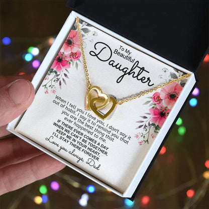 Dad to Daughter - Tell You - Interlocking Hearts Gift Set