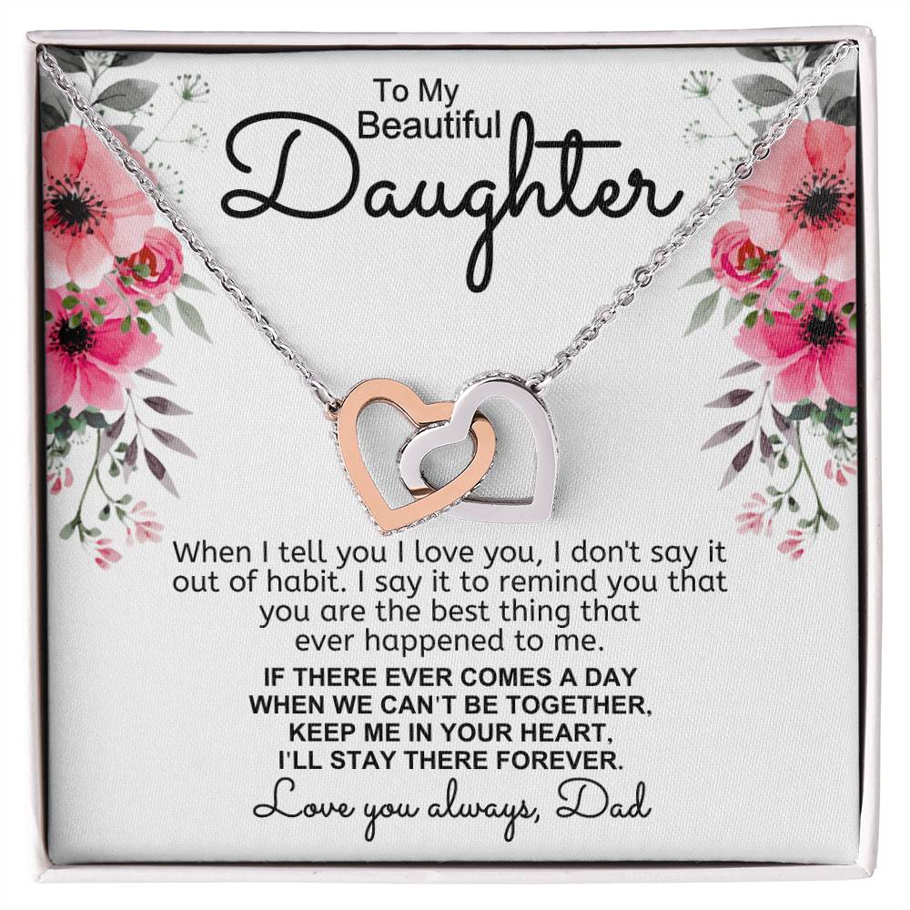 Dad to Daughter - Tell You - Interlocking Hearts Gift Set