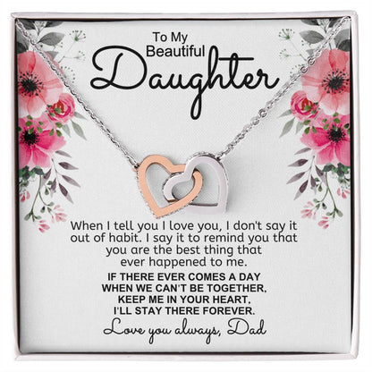 Dad to Daughter - Tell You - Interlocking Hearts Gift Set