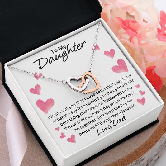 Dad to Daughter - Forever - Interlocking Hearts Necklace
