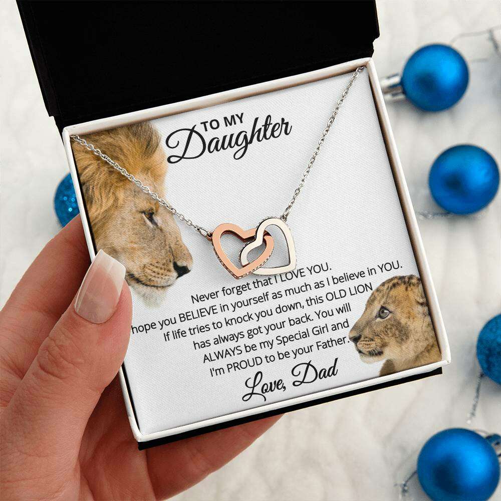 Give Love Gifts: Dad to Daughter - Proud - Interlocking Hearts Gift Set
