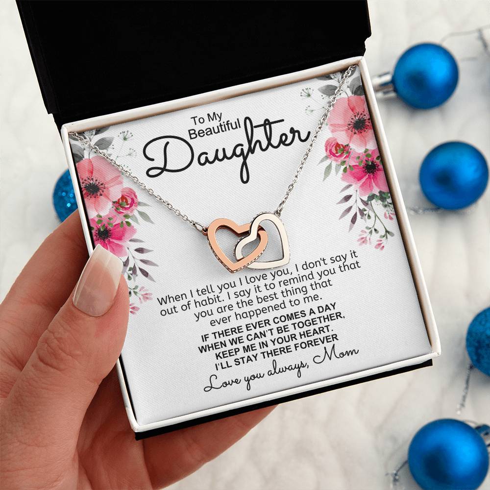 Give Love Gifts: Mom to Daughter - Tell You - Interlocking Hearts Gift Set