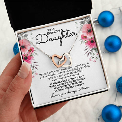 Give Love Gifts: Mom to Daughter - Tell You - Interlocking Hearts Gift Set