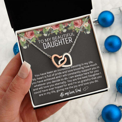 Give Love Gifts: Dad to Daughter - Blessing - Interlocking Hearts Gift Set